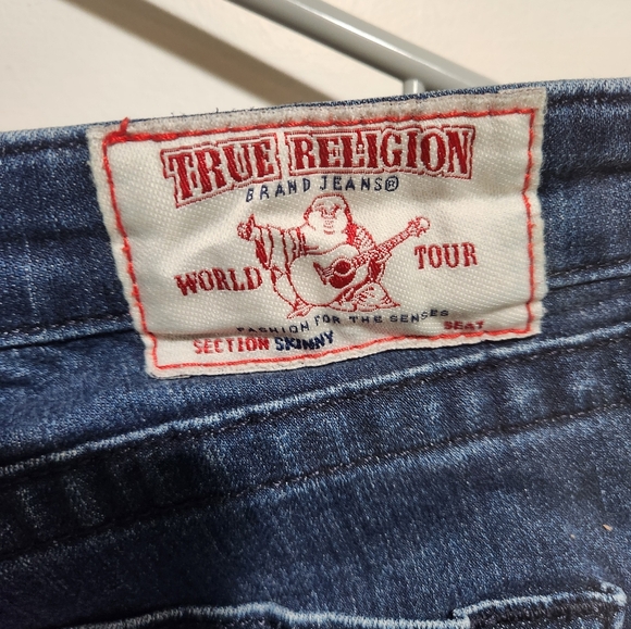True Religion Blue Women's Jeans with Crystal Logo SIZE 31 - Picture 5 of 6